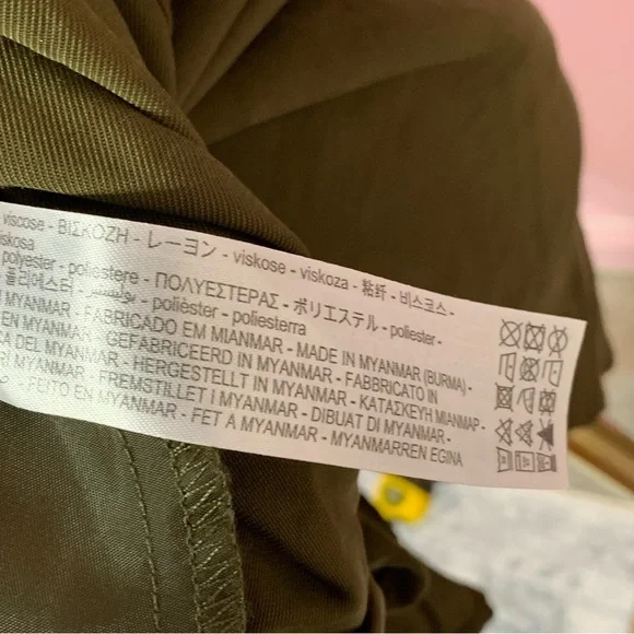 ZARA Army Green Longline Utility Jacket/Dress XS - Picture 13 of 16